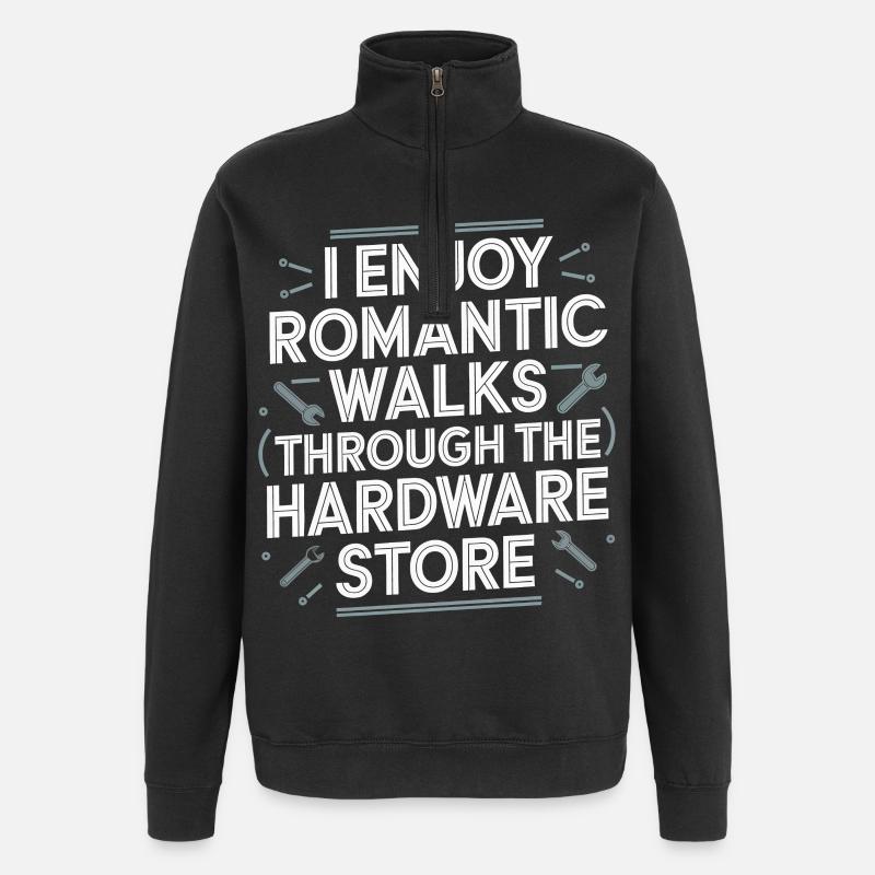 Romantic workshop walks - Quarter-Zip Sweatshirt - black