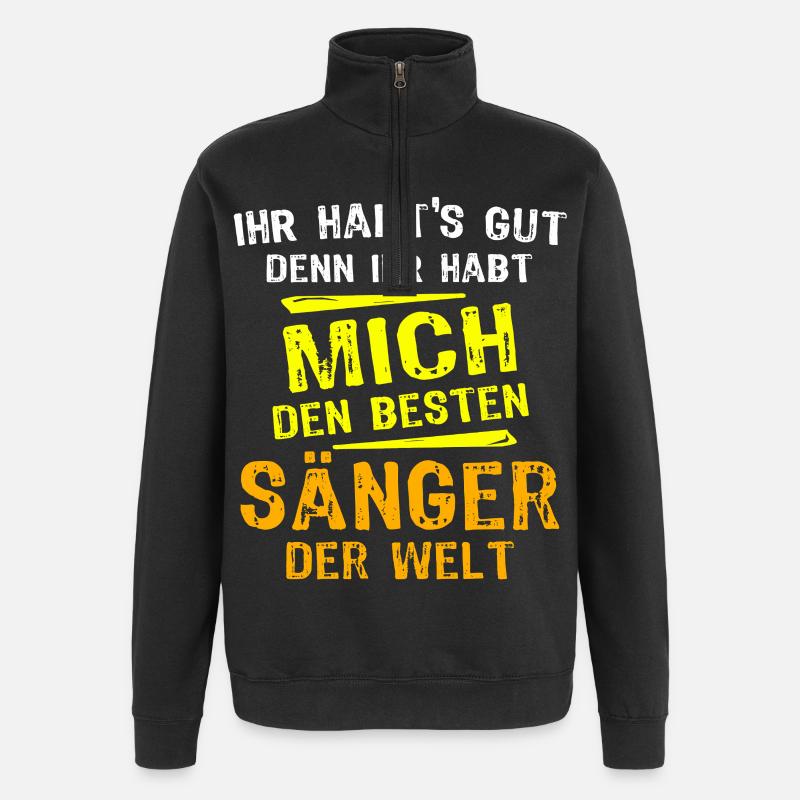Sänger Geschenk - Quarter-Zip-Sweatshirt - Schwarz