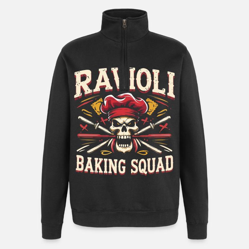 Ravioli Baking Squad - Quarter-Zip Sweatshirt - black