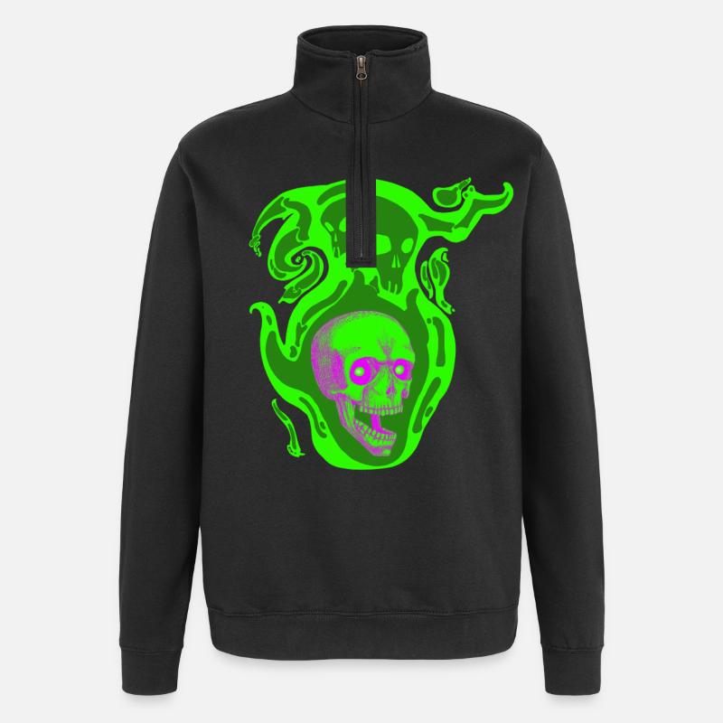 Crâne de nébuleuse - Sweat à zip 1/4 - noir