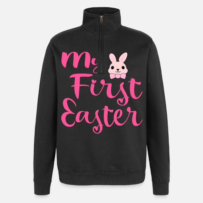 Mon premier lapin de Pâques - Sweat à zip 1/4 - noir