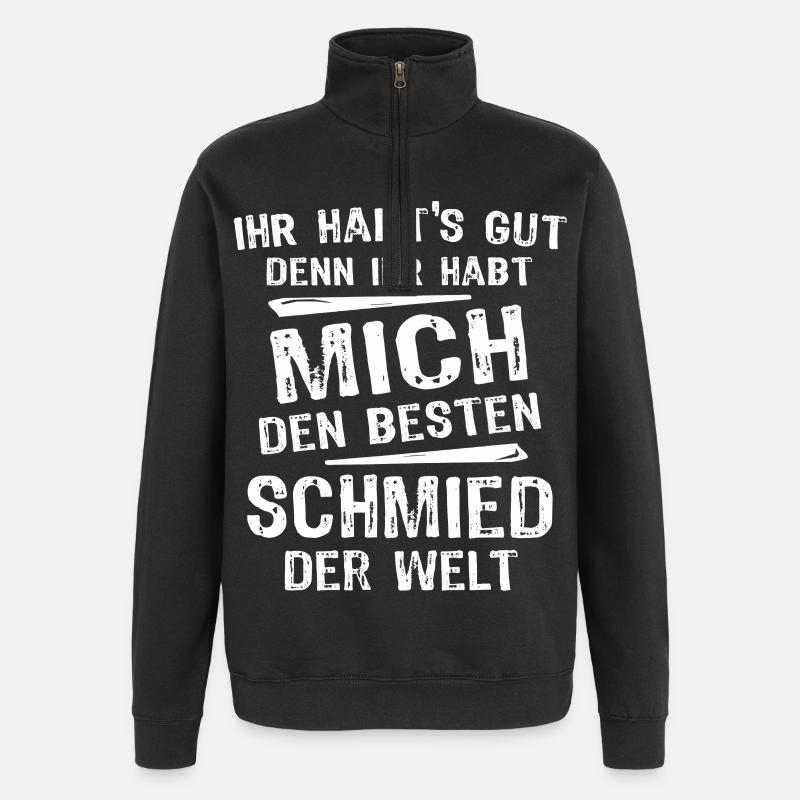 forgeron - Sweat à zip 1/4 - noir