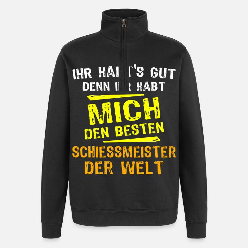 Schiessmeister Geschenk - Quarter-Zip-Sweatshirt - Schwarz
