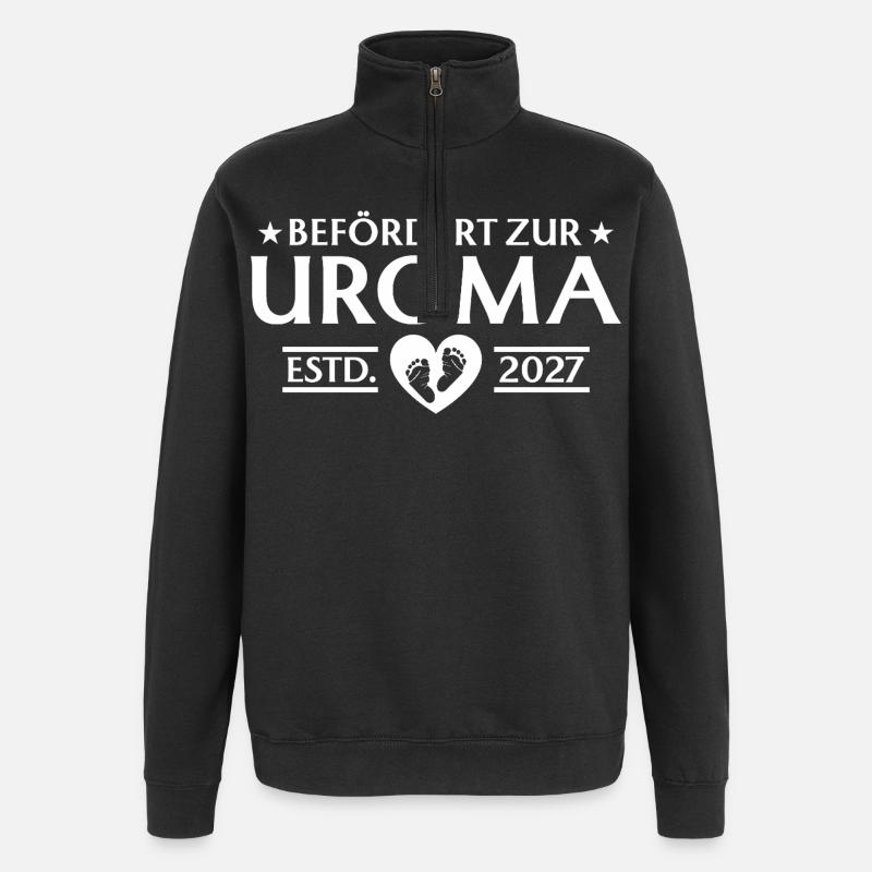 Uroma 2027: Du wirst Urgroßmutter Geschenk - Quarter-Zip-Sweatshirt - Schwarz