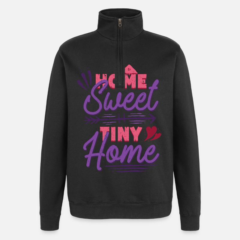 Tiny House Hjem Sødt Tiny Home - Sweatshirt med 1/4 lynlås - sort