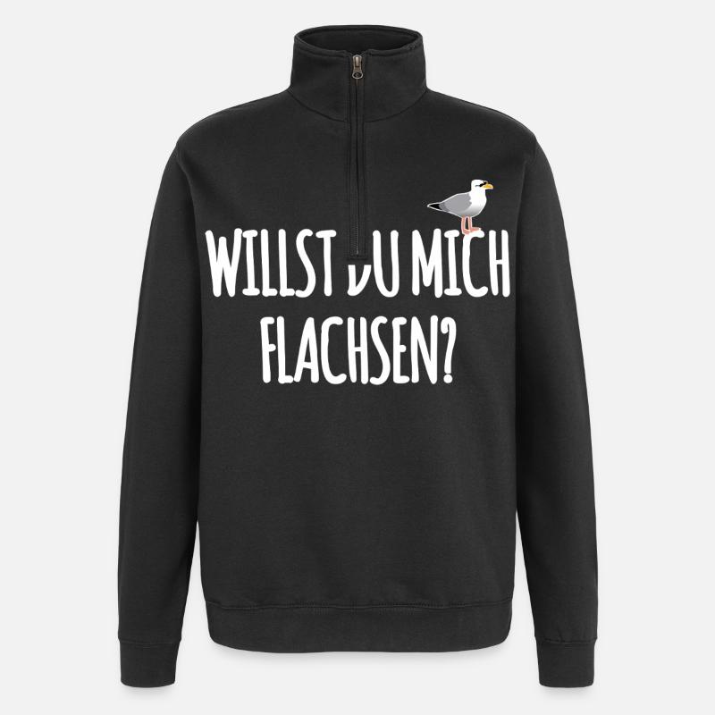 Hamburger Spruch - Quarter-Zip-Sweatshirt - Schwarz