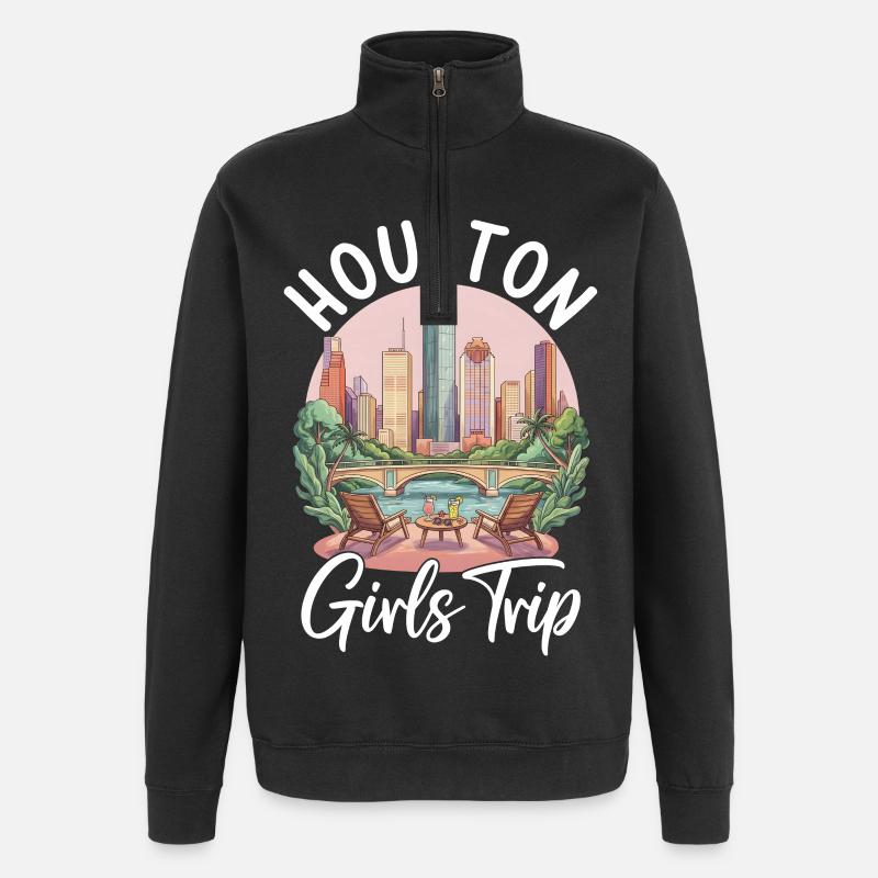 Voyage des filles à Houston - Sweat à zip 1/4 - noir