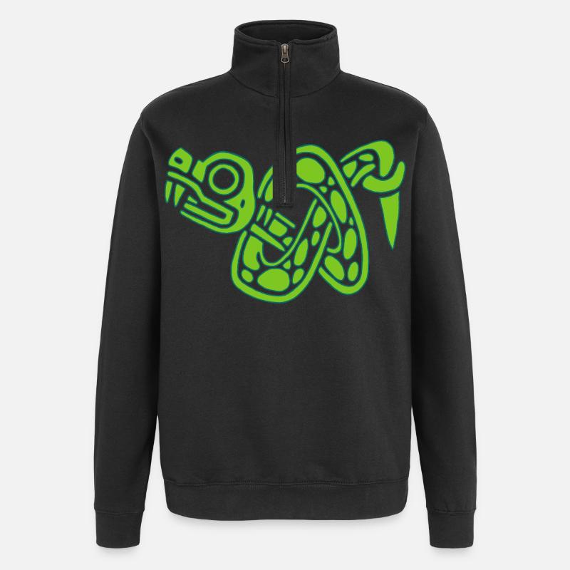 Noeud de serpent vert - Sweat à zip 1/4 - noir