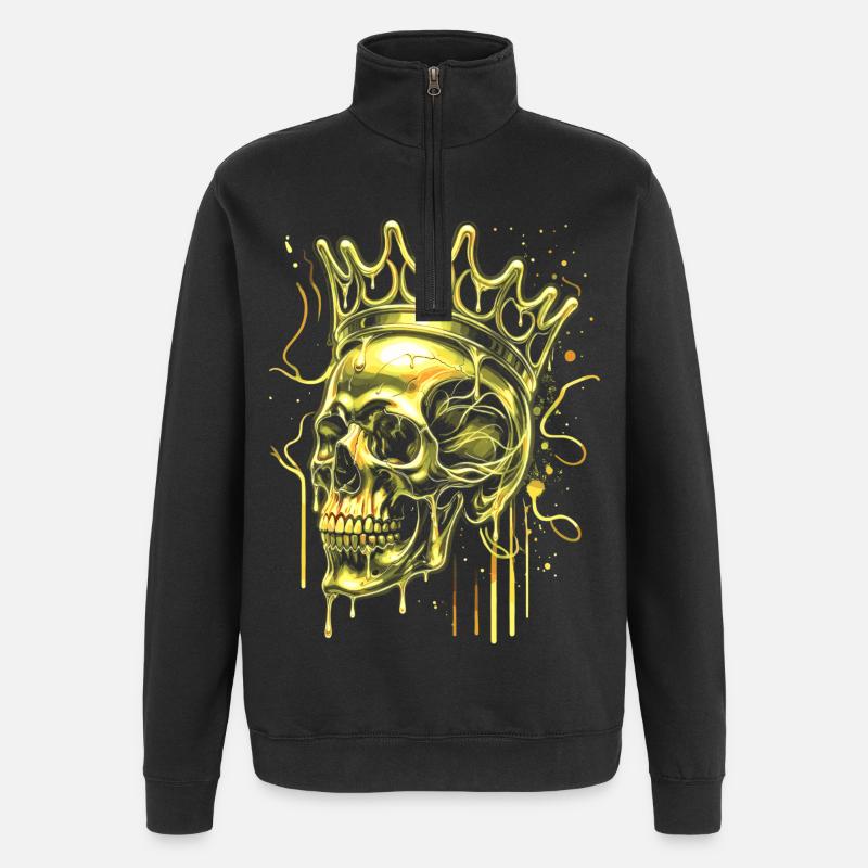 Roi du Crâne d’Or - Sweat à zip 1/4 - noir