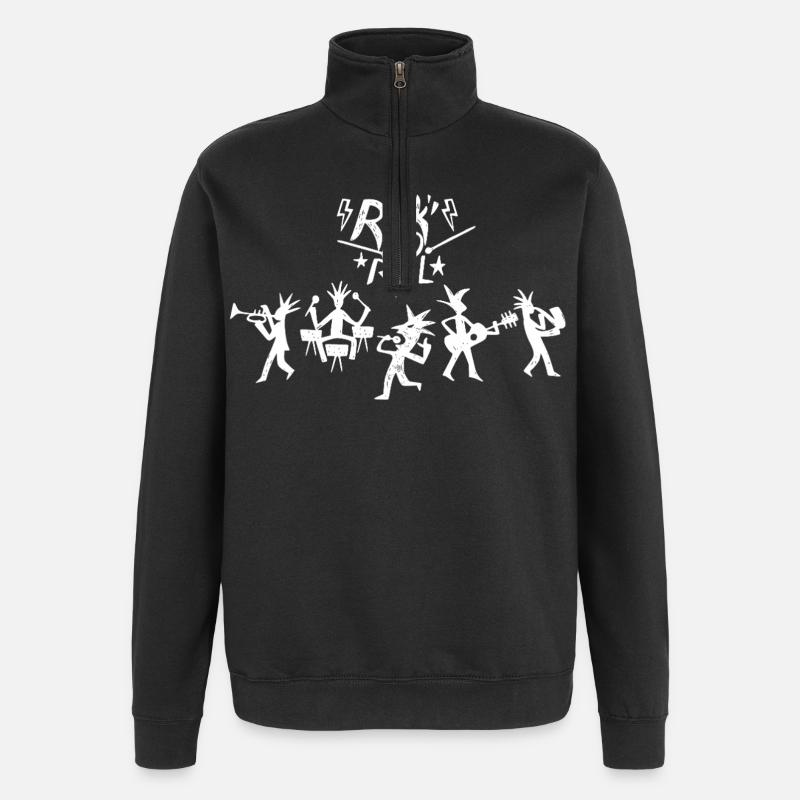 Groupe de Rock 'N' Roll - Sweat à zip 1/4 - noir