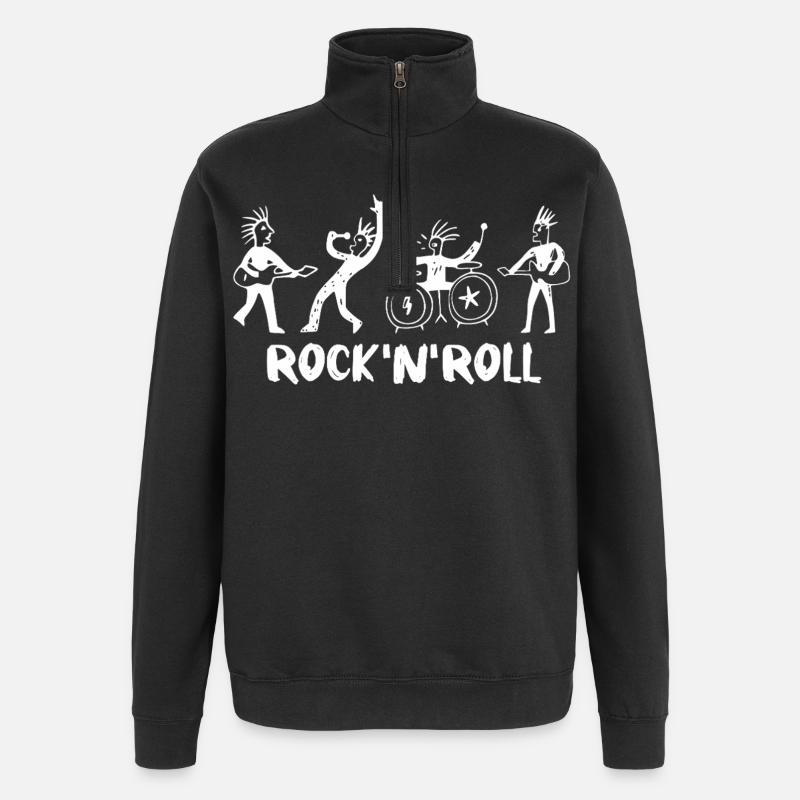 Groupe de rock and roll - Sweat à zip 1/4 - noir
