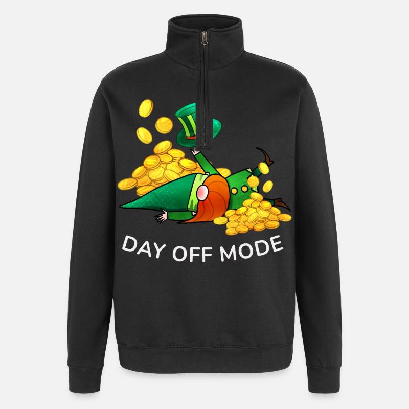 Day Off Mode Leprechaun - Quarter-Zip Sweatshirt - black