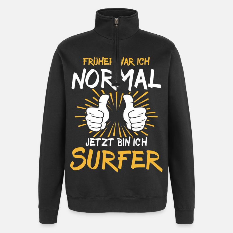 Dicton de surfeur - Sweat à zip 1/4 - noir