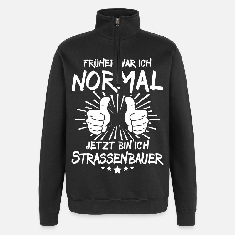Strassenbauer - Quarter-Zip-Sweatshirt - Schwarz