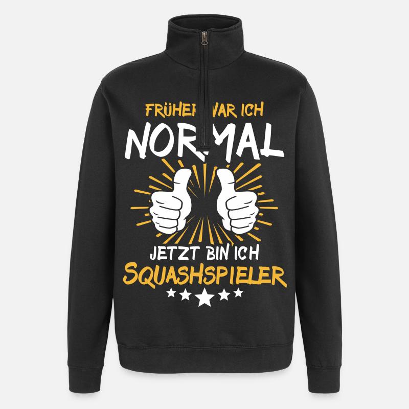 Squashspieler Spruch - Quarter-Zip-Sweatshirt - Schwarz