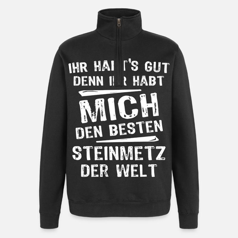 Steinmetz - Quarter-Zip-Sweatshirt - Schwarz