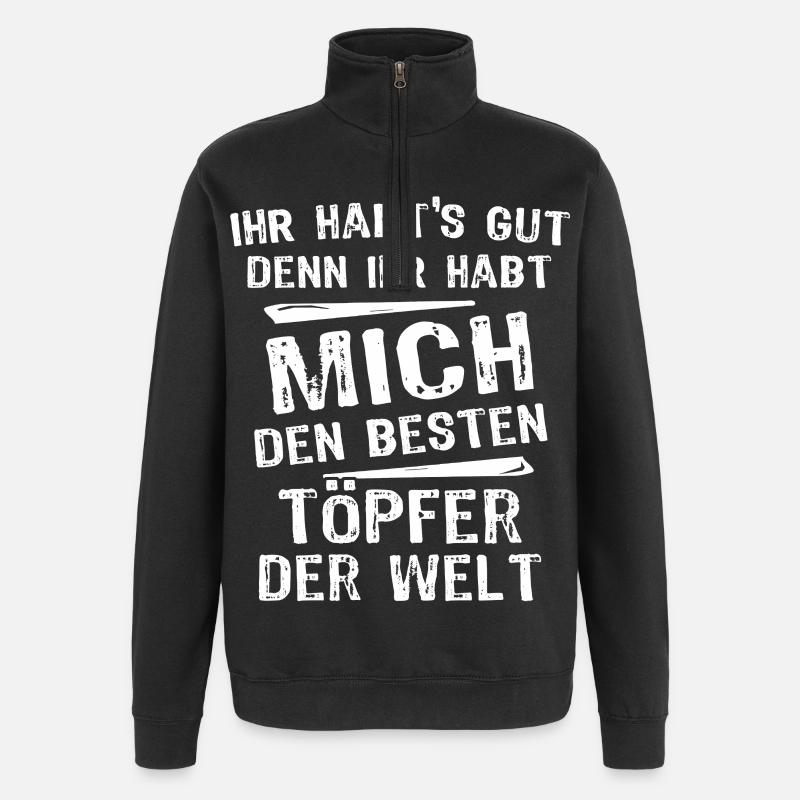 potier - Sweat à zip 1/4 - noir