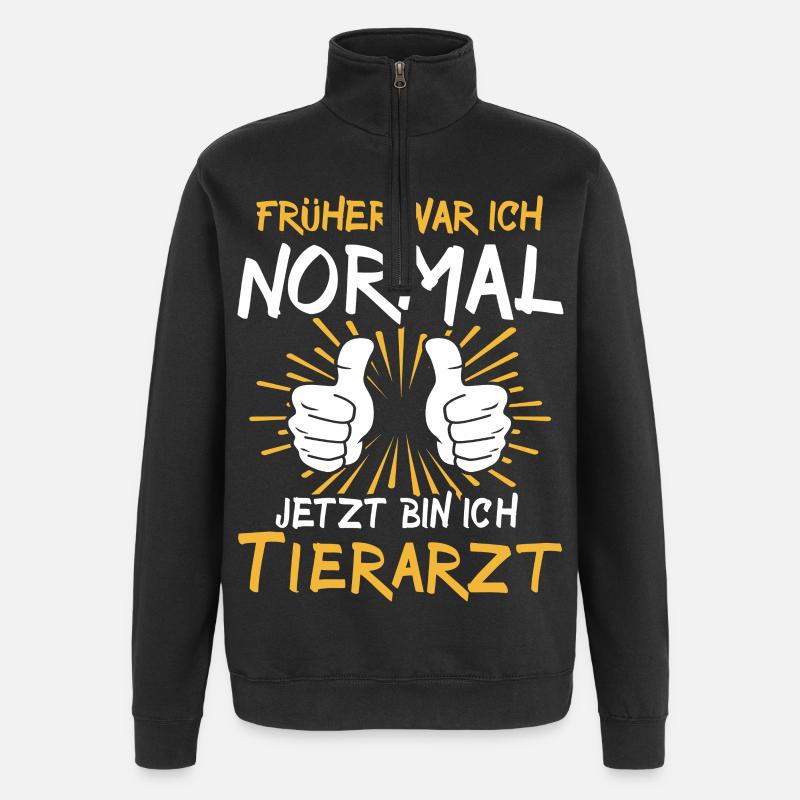Tierarzt Spruch - Quarter-Zip-Sweatshirt - Schwarz