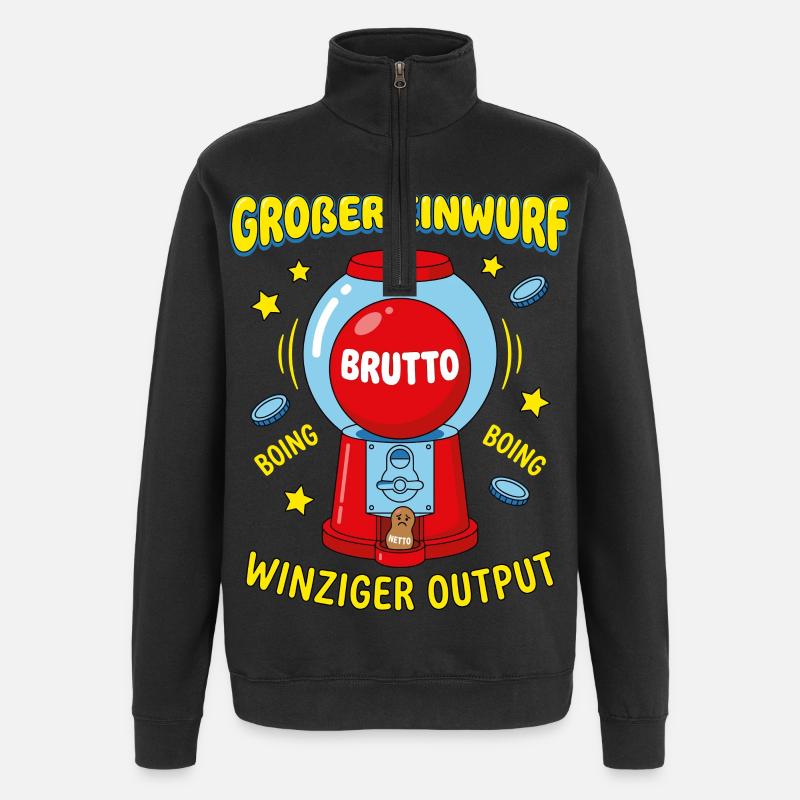 Large Throw-In Tiny Output - Quarter-Zip Sweatshirt - black