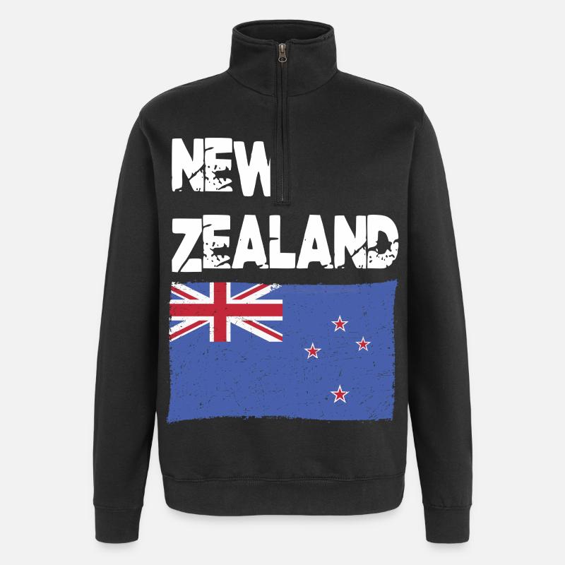 Neuseeländische Neuseeländische Flagge Neuseelands - Quarter-Zip-Sweatshirt - Schwarz