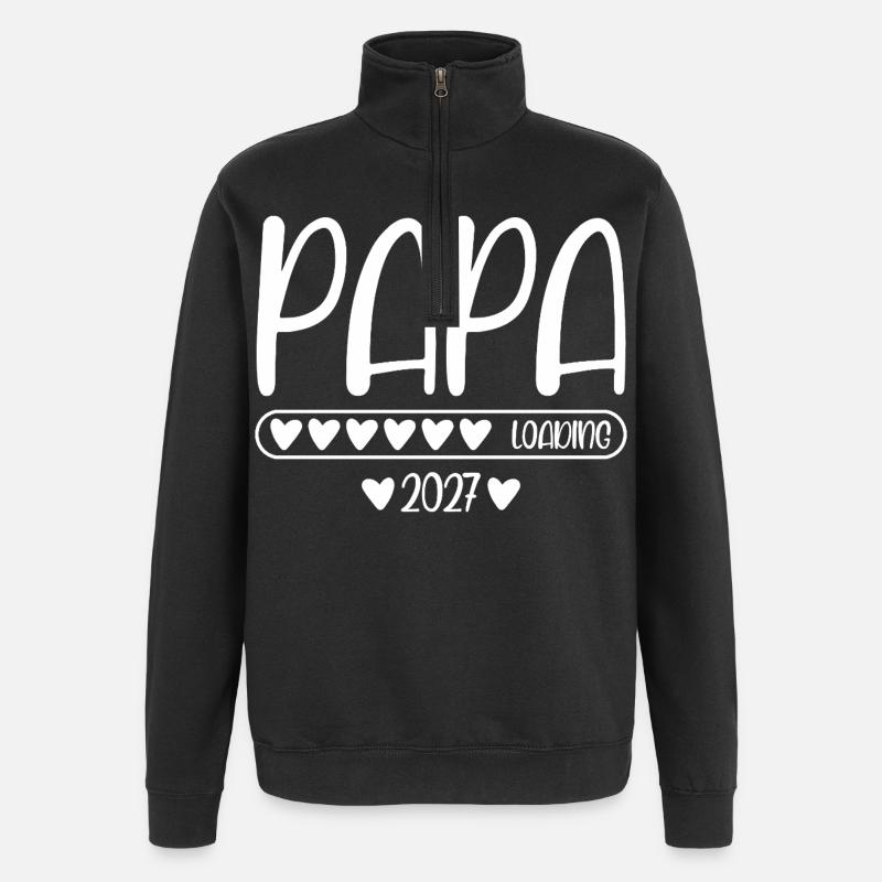 Papa 2027 loading - Quarter-Zip Sweatshirt - black