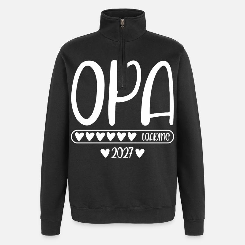 Grandpa 2027 loading - Quarter-Zip Sweatshirt - black