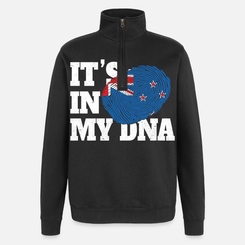 C’est dans mon ADN Nouvelle-Zélande - Sweat à zip 1/4 - noir