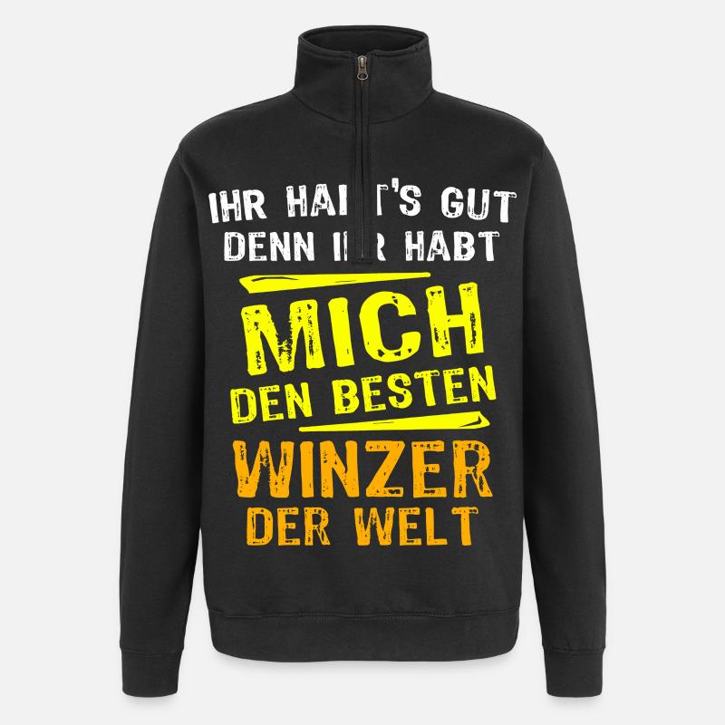 Winemaker Gift - Quarter-Zip Sweatshirt - black