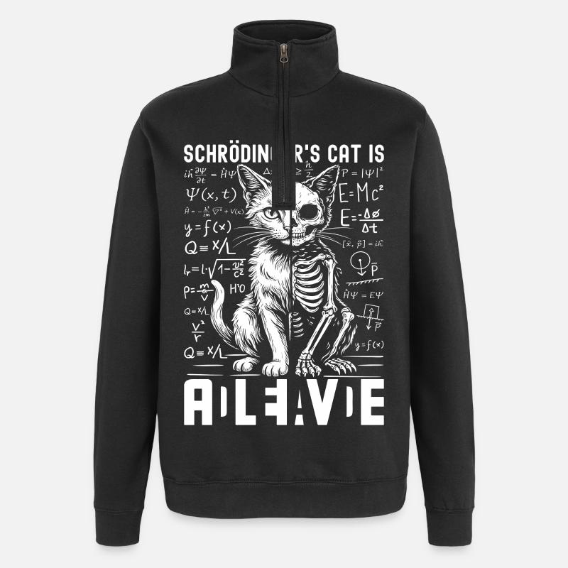 Schrödinger's Cat Dead And Alive - Quarter-Zip Sweatshirt - black