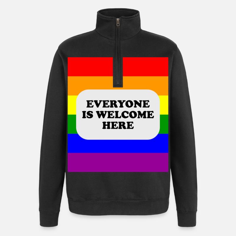 LGBT safe space rainbow flag - Quarter-Zip Sweatshirt - black