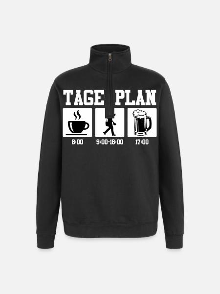 Postman DAILY SCHEDULE Parcel Deliverer Funny - Quarter-Zip Sweatshirt - black