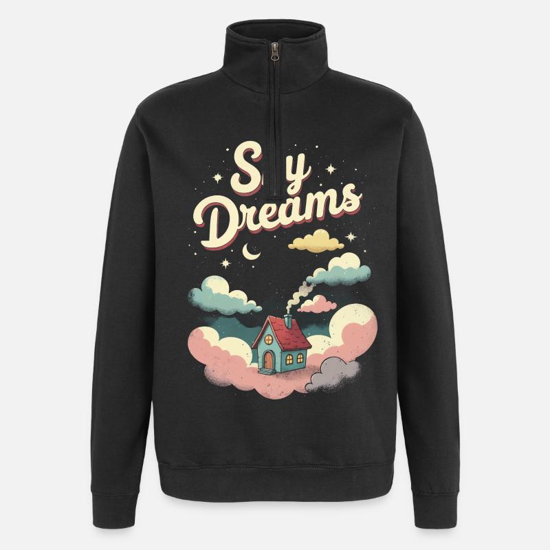 Tiny House - Sweat à zip 1/4 - noir