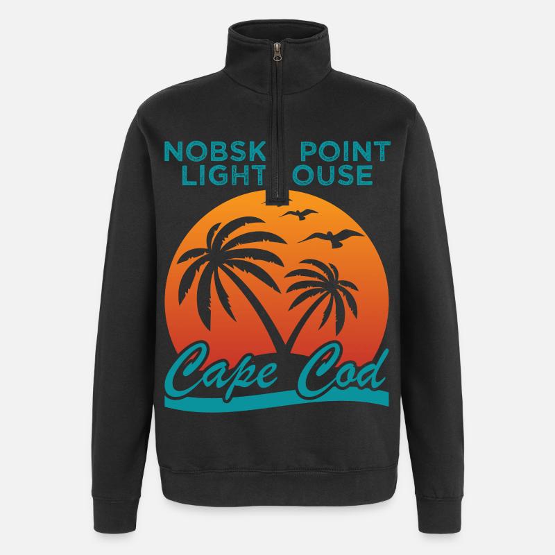 Nobska Leuchtturm Cape Cod Hemd - Quarter-Zip-Sweatshirt - Schwarz
