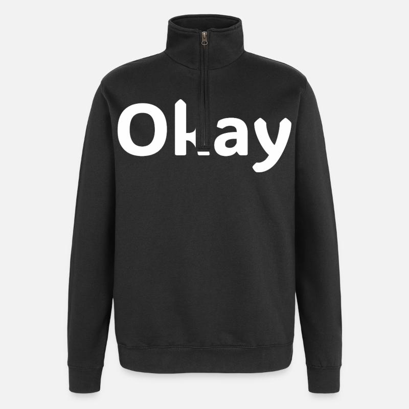 Ok, chemise statement minimalistisch - Sweat à zip 1/4 - noir