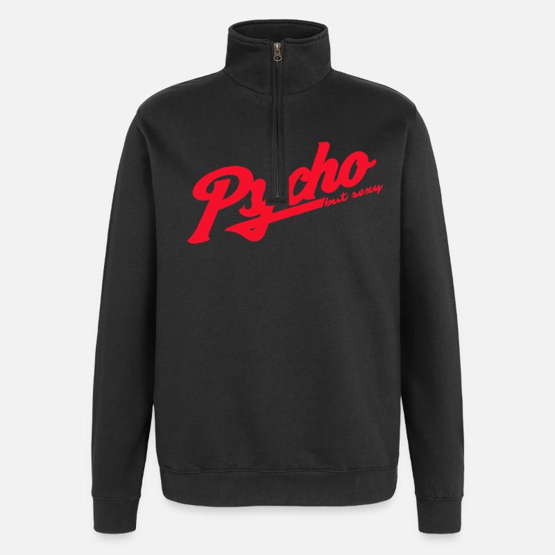 Psycho Retro Script Logo - Sweat à zip 1/4 - noir