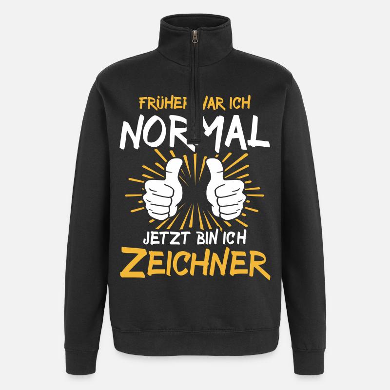 Zeichner Spruch - Quarter-Zip-Sweatshirt - Schwarz