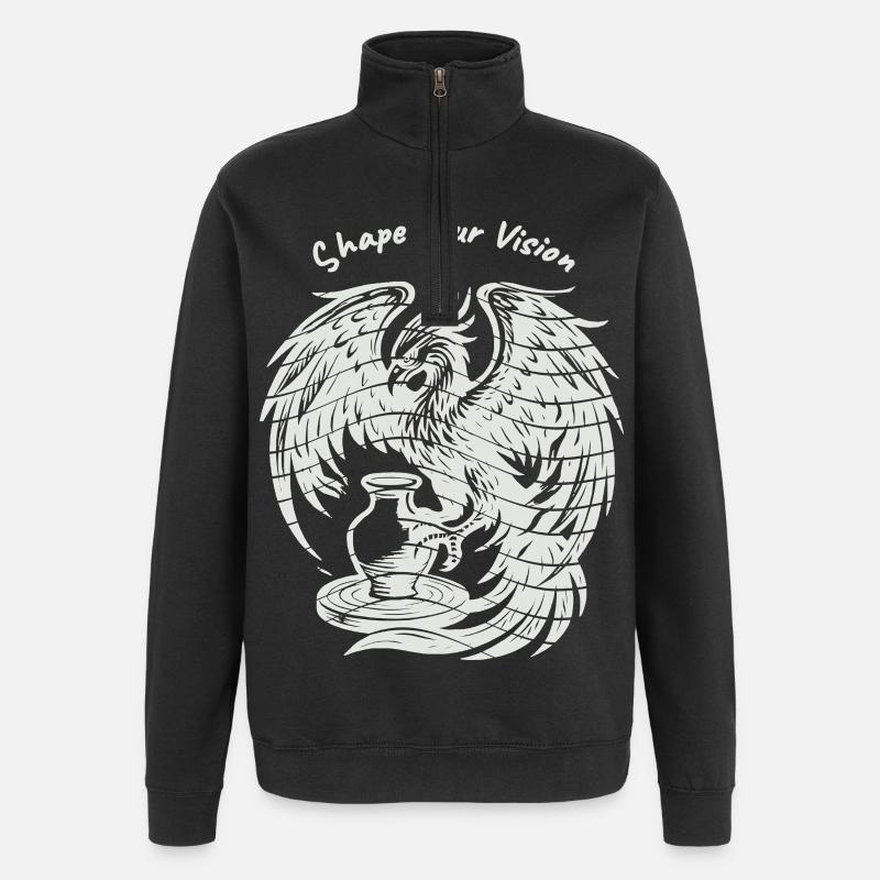 Phoenix Rising – Pure White - Quarter-Zip Sweatshirt - black