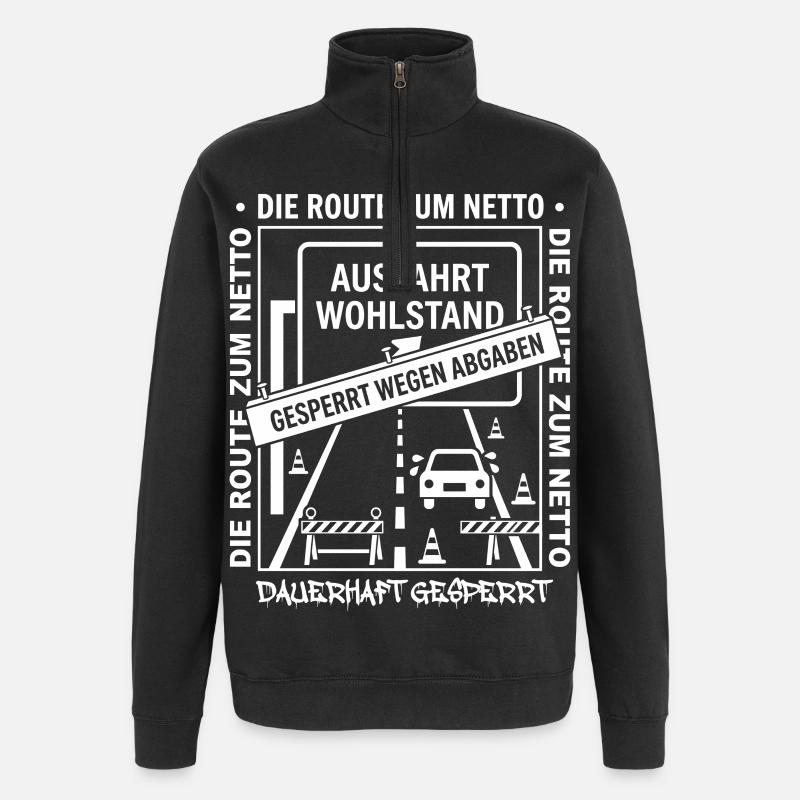 Die Route Zum Netto Dauerhaft Gesperrt - Quarter-Zip-Sweatshirt - Schwarz