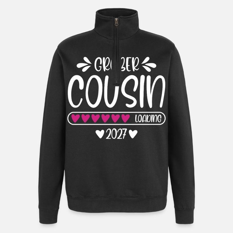Big Cousin 2027 loading - Quarter-Zip Sweatshirt - black