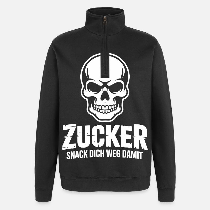 Sugar Skull Snack Design - Quarter-Zip Sweatshirt - black