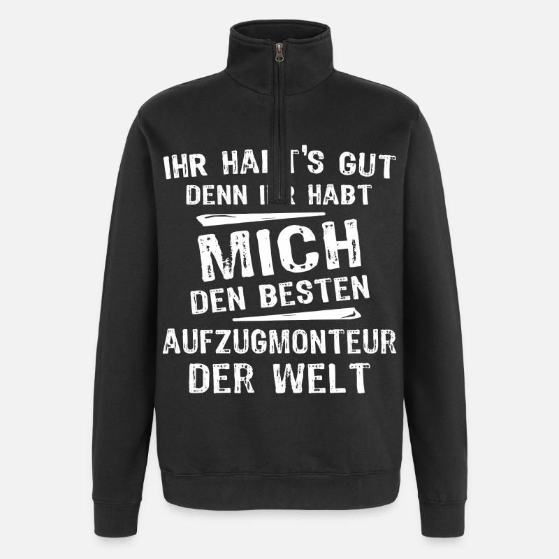 Technicien en ascenseurs - Sweat à zip 1/4 - noir
