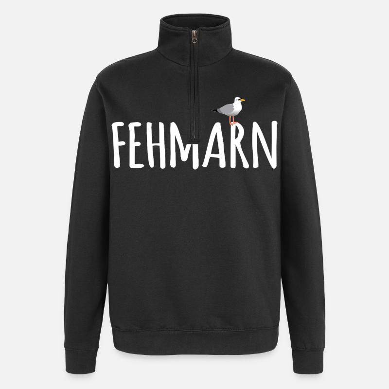 Fehmarn Seagull - Quarter-Zip Sweatshirt - black