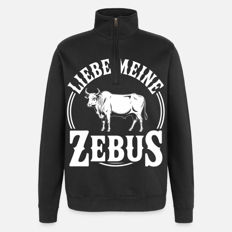 Zebu Logo - Felpa con zip 1/4 - nero