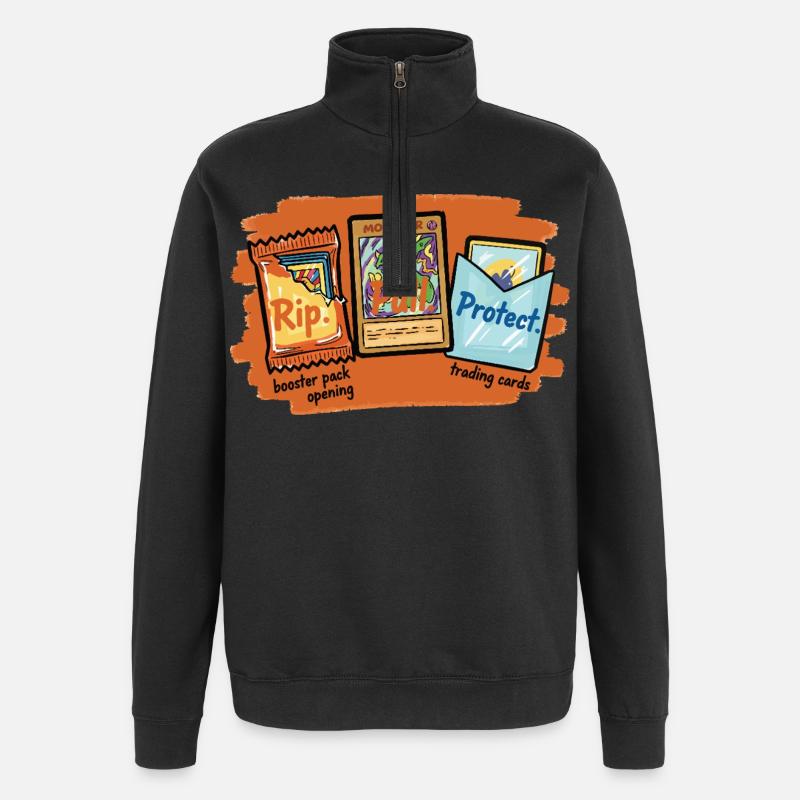 Rip Pull Protect Sammelkarten-Boosterpack-Öffnung - Quarter-Zip-Sweatshirt - Schwarz