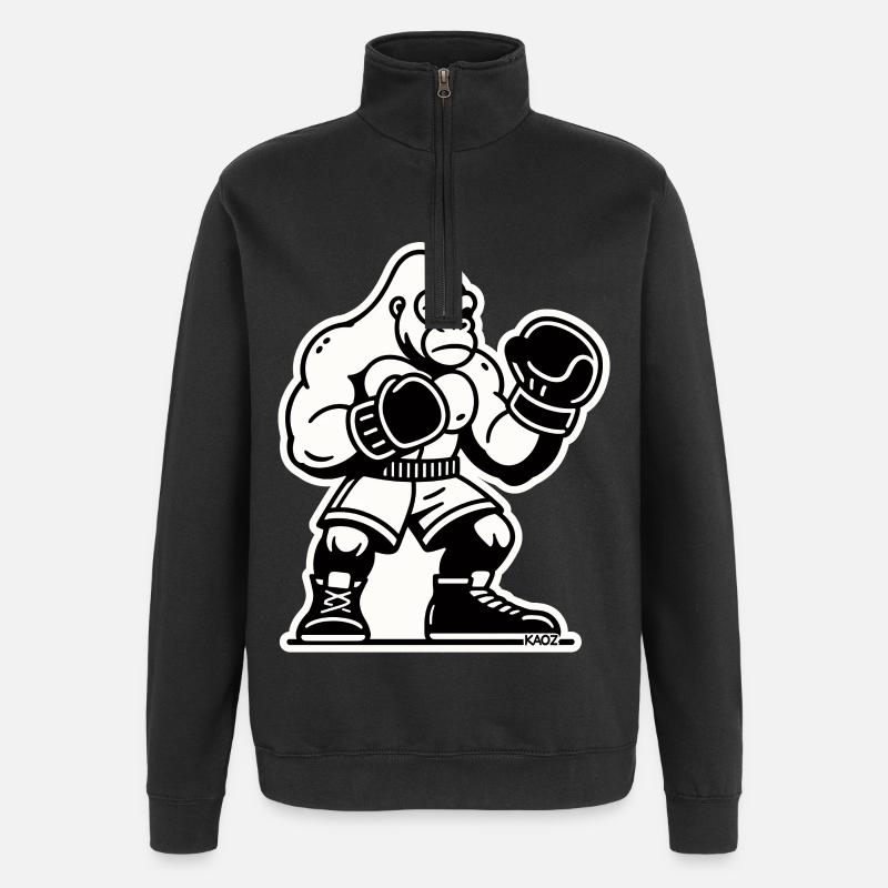 Gorilla Boxer Bold Outline - Quarter-Zip Sweatshirt - black