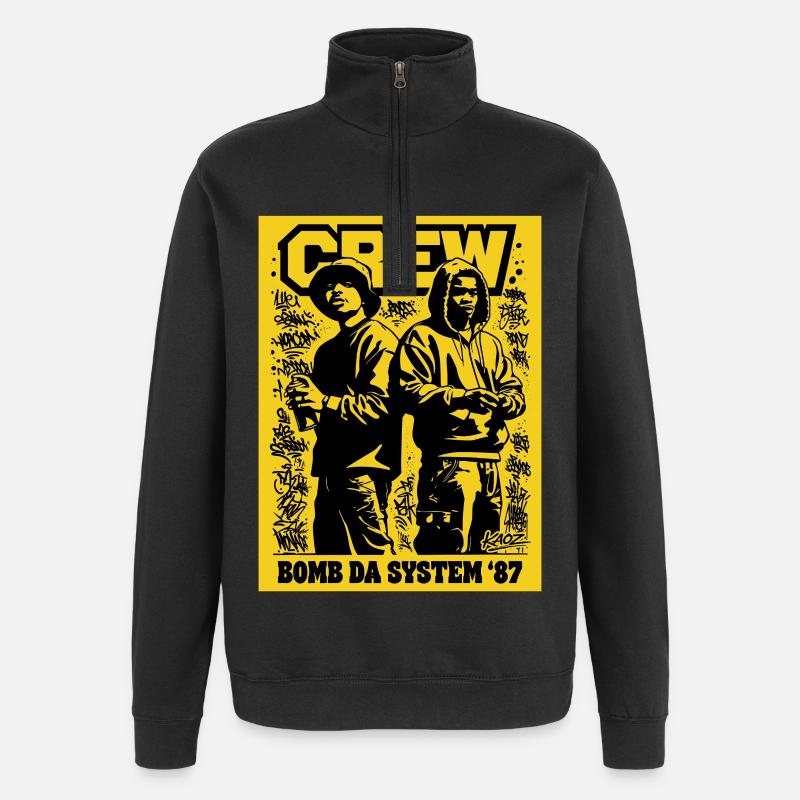 Crew Bomb System 87 - Quarter-Zip Sweatshirt - black