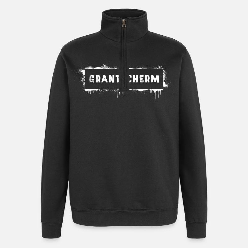 Grantscherm – Viennese dialect saying Grantig - Quarter-Zip Sweatshirt - black