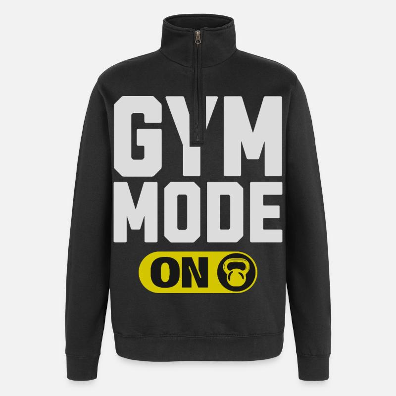 Mode Gym sur Graphique - Sweat à zip 1/4 - noir