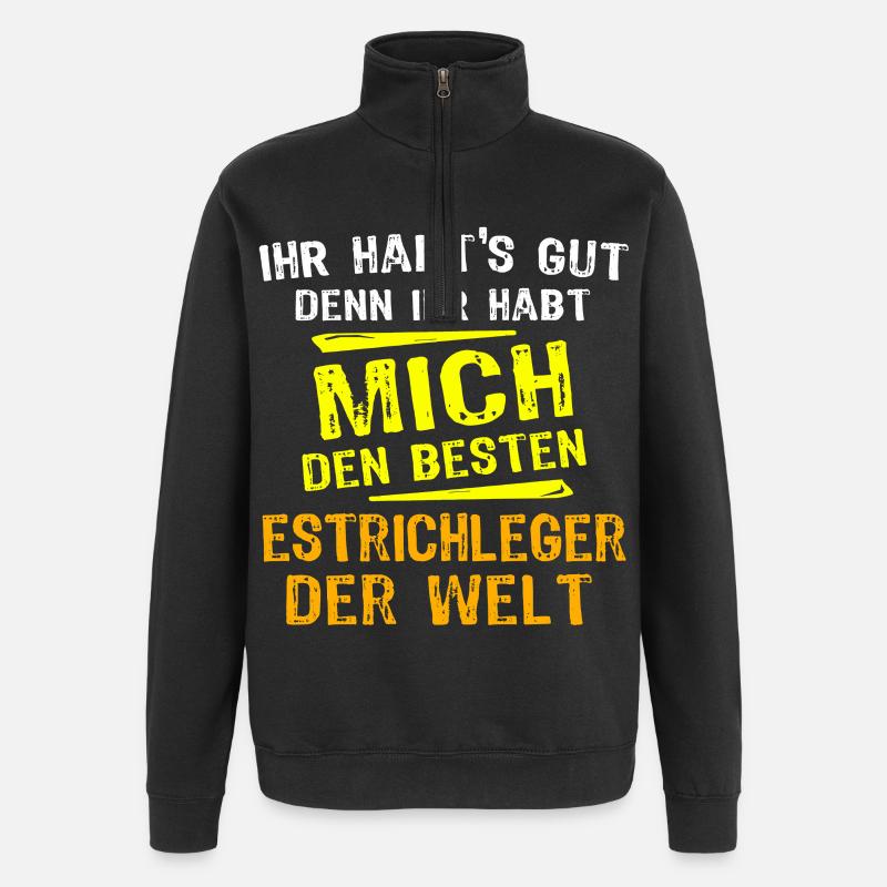 Estrichleger Geschenk - Quarter-Zip-Sweatshirt - Schwarz