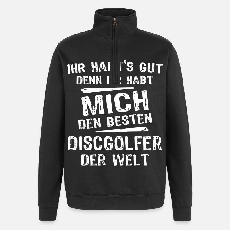 Discgolfer - Quarter-Zip-Sweatshirt - Schwarz